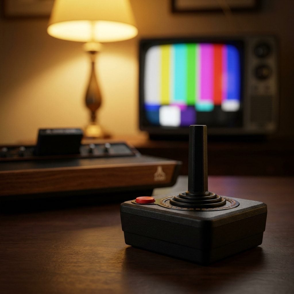 The Atari Hooked Up to the Family Television