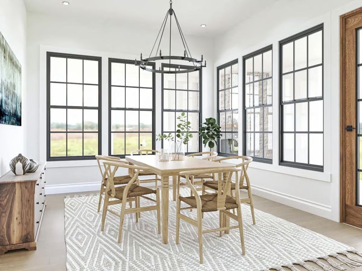 Wishbone Chairs and Black Steel Windows Doing Exactly What They Should