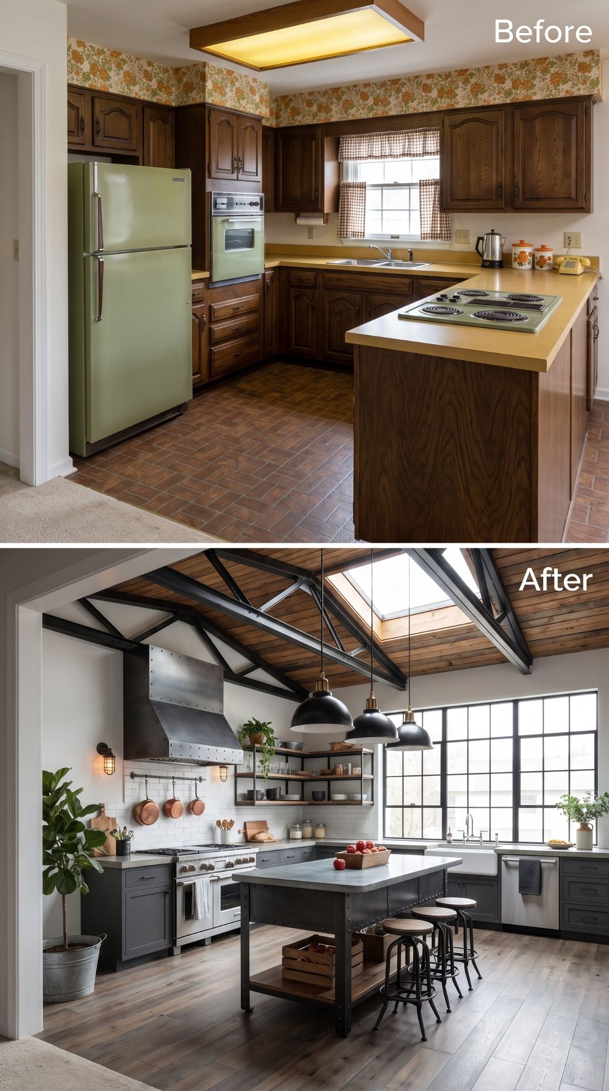 Steel Trusses and a Skylight Did What No Cabinet Paint Could Ever Do