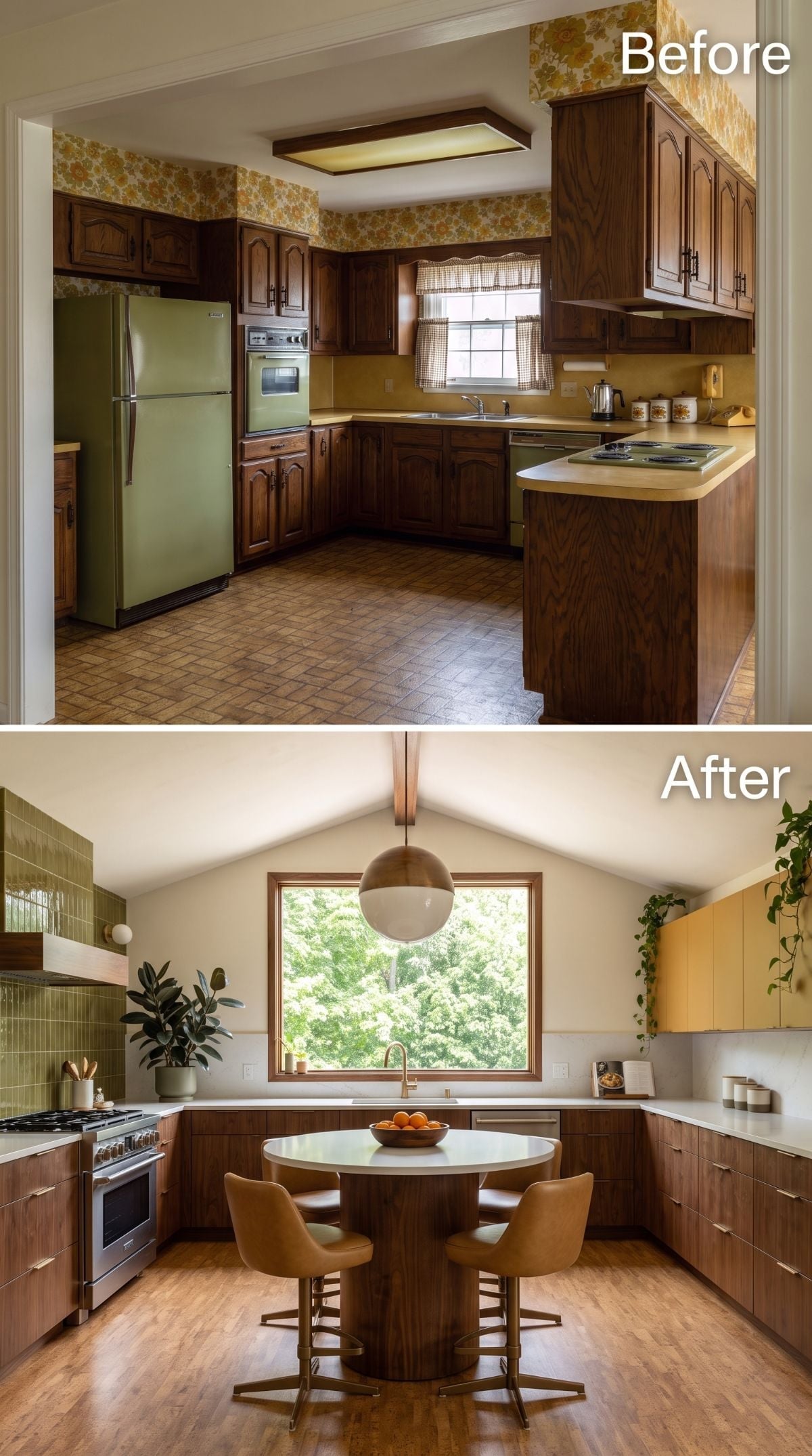 Walnut Grain Stayed, Everything Else Got Rethought From the Ceiling Down