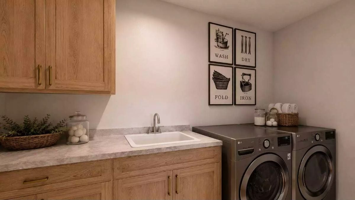 Wash, Dry, Fold, Iron — Laundry Room That Actually Lives Up to the Wall Art