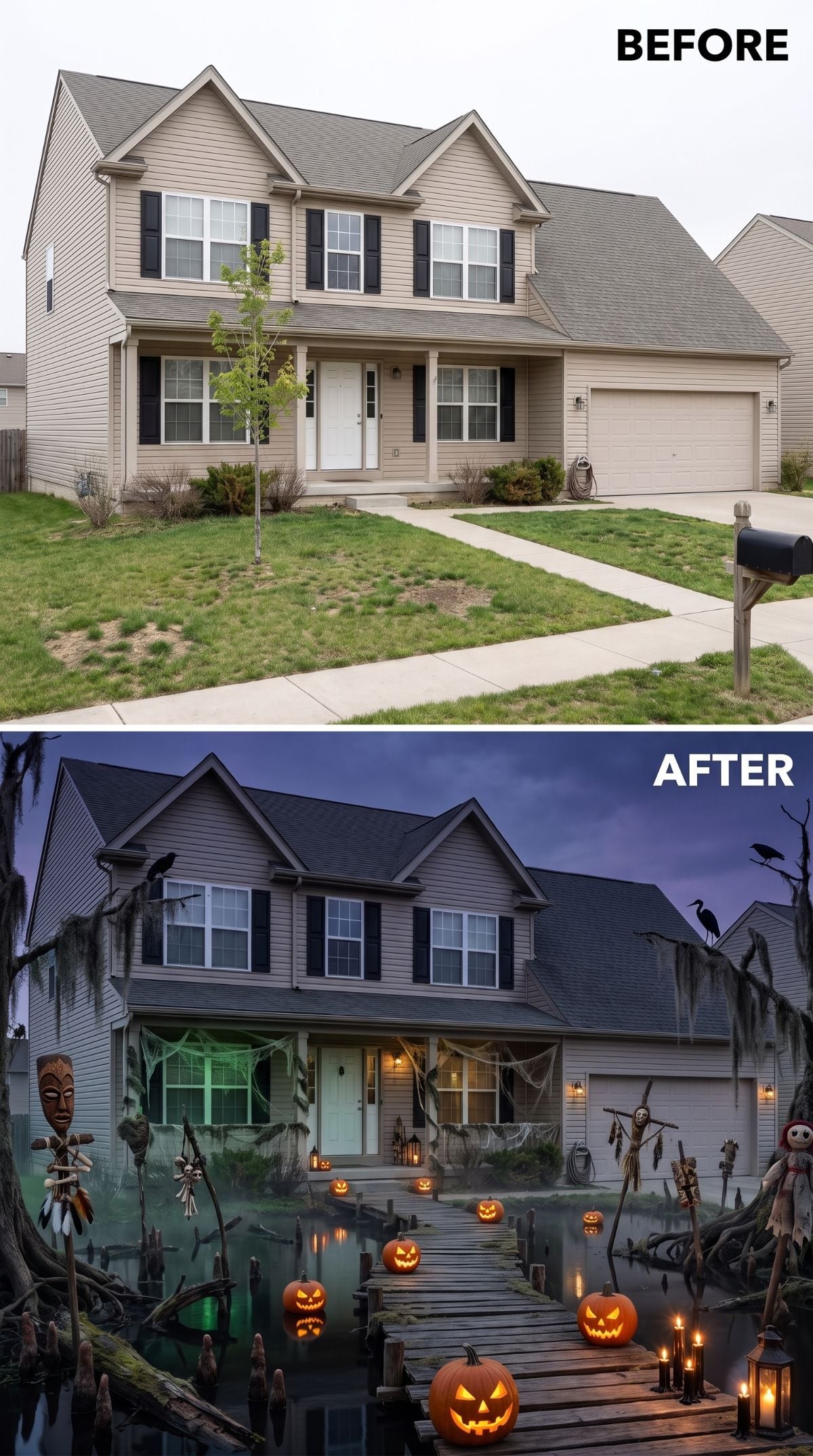 Bayou Voodoo Ritual Swallows a Beige Two-Story Whole