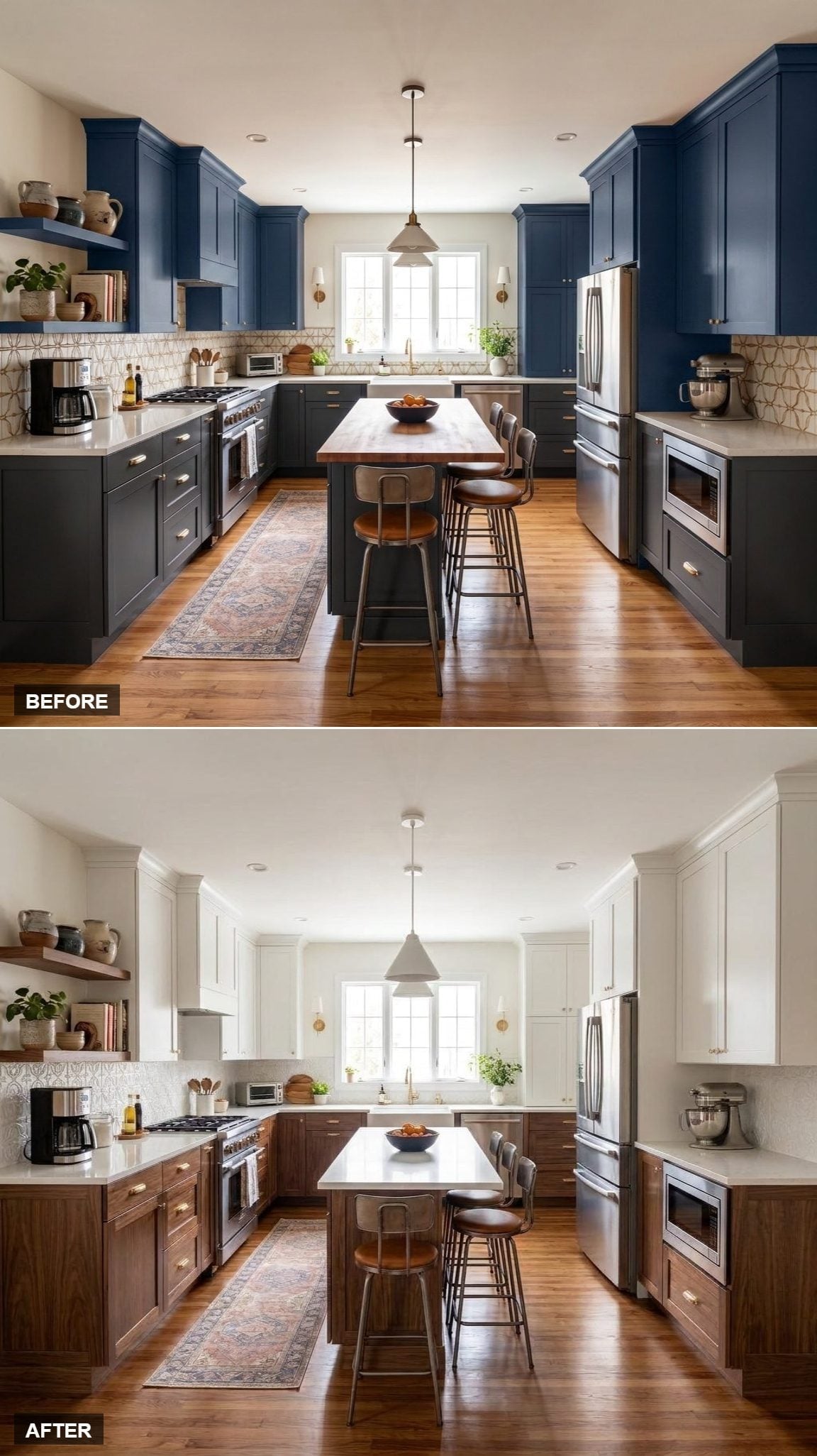 Crown Molding, Walnut Lowers, and a Kitchen That Finally Breathes