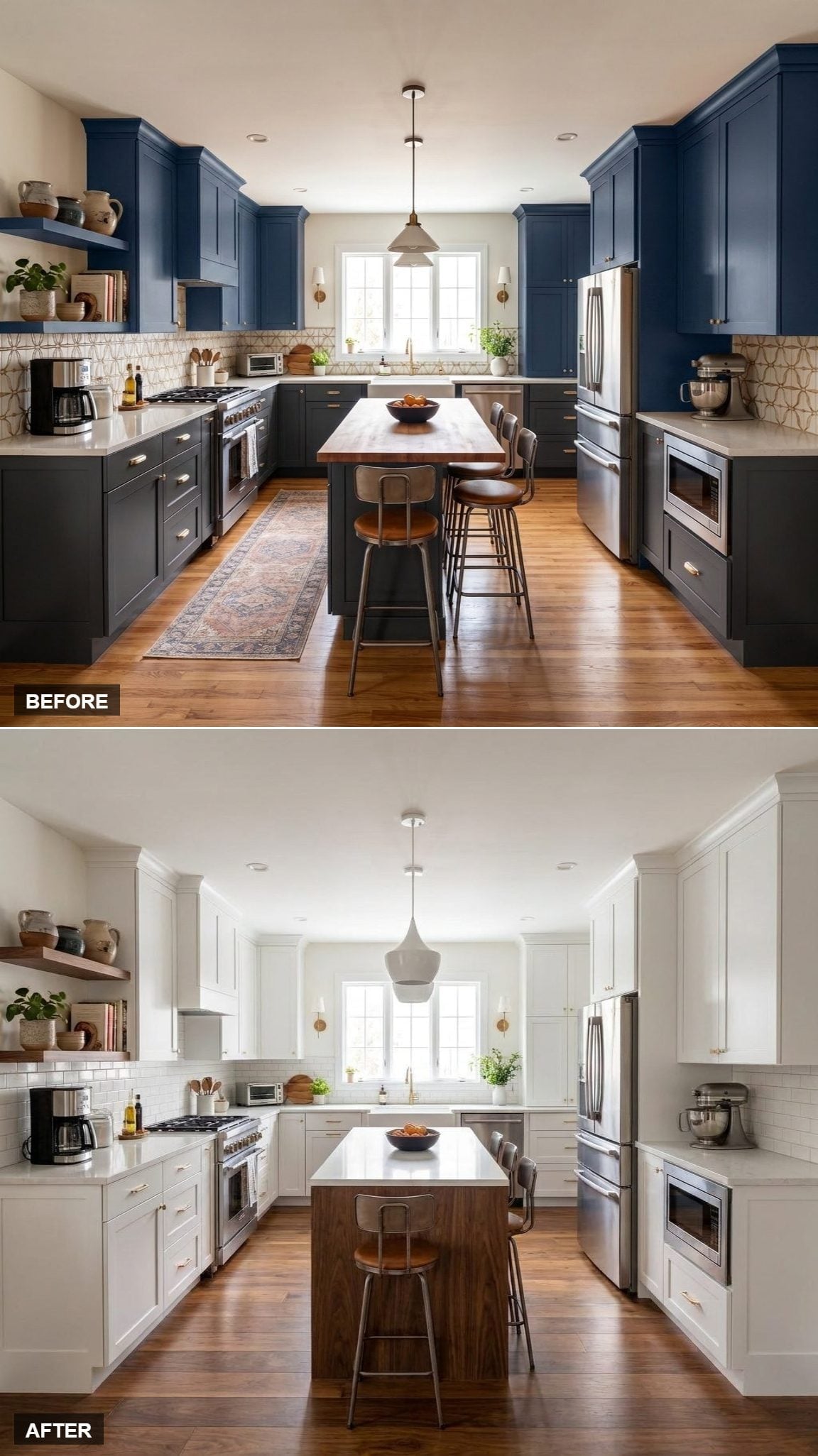 Open Shelving, Walnut Island Base, and a Kitchen That Let the Light Do the Talking