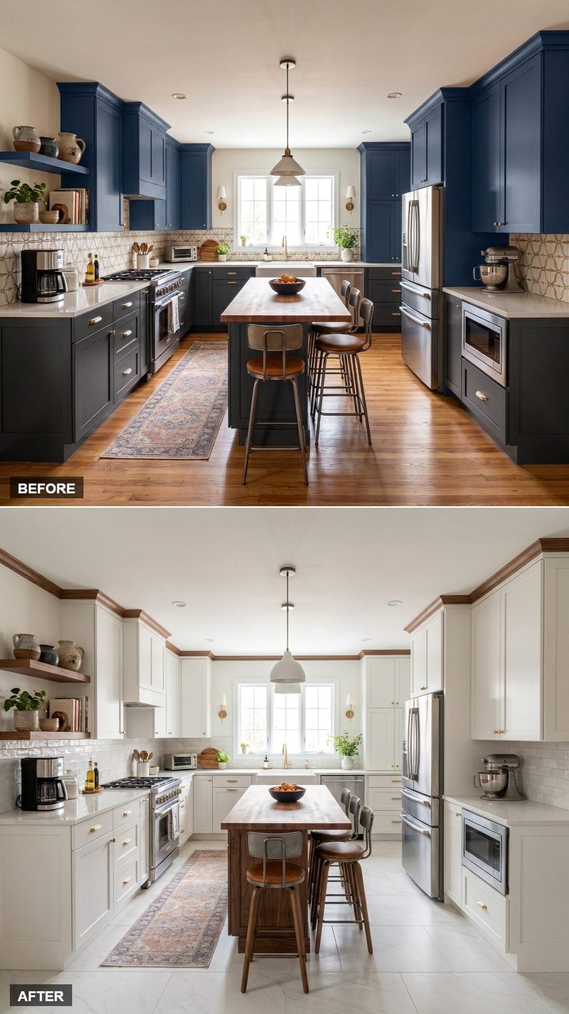 Painted Out, Brightened Up: Walnut Crown Molding Does the Work Now