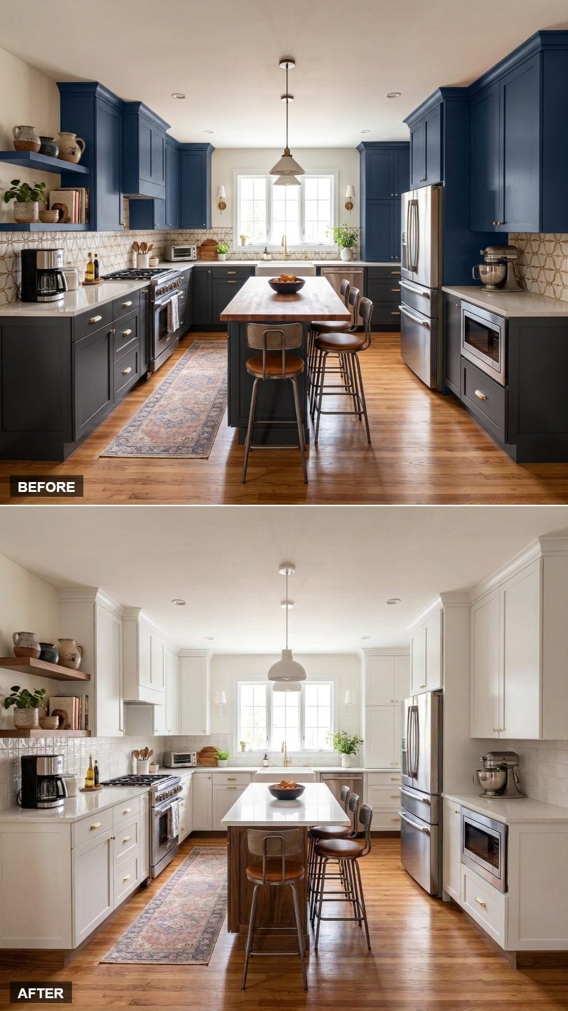 Shaker White Perimeter, Walnut Island Base, and a Kitchen Where Quiet Became the Point