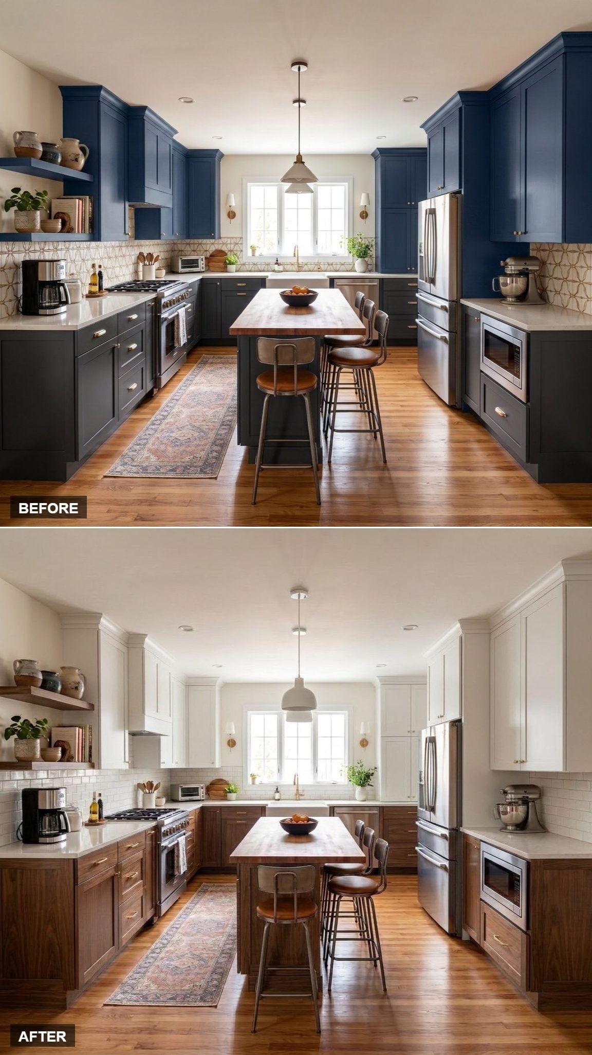Walnut Lowers, White Uppers, and a Kitchen That Got Quieter on Purpose