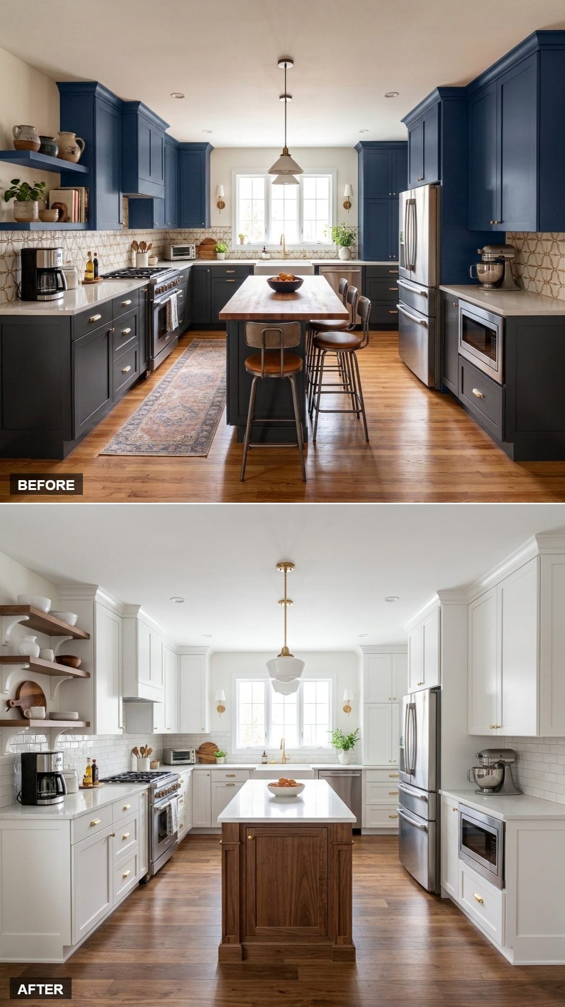 White Perimeter, Walnut Island Base, and a Kitchen Where Restraint Paid Off