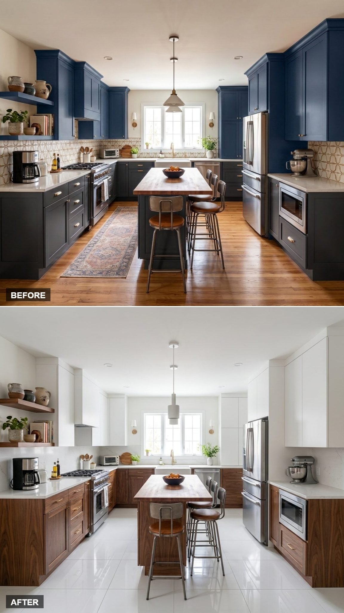 White Uppers, Walnut Lowers, and a Floor That Changed Everything