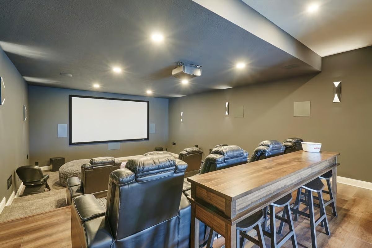 Leather Recliners, a Bar Counter, and a Projector That Actually Gets Used
