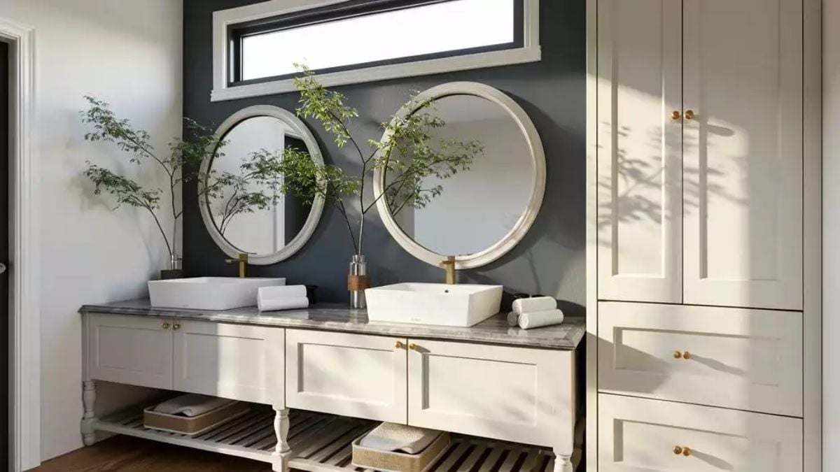 Vessel Sinks and Round Mirrors That Make a Double Vanity Feel Intentional
