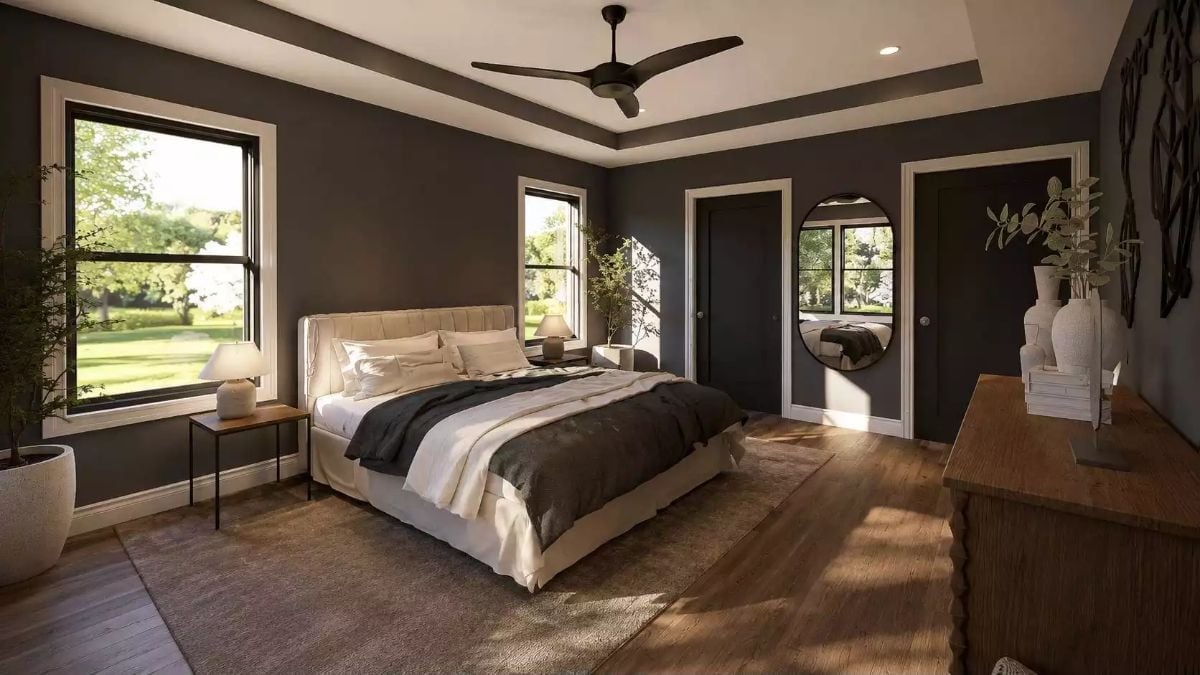 Dark Walls, Tray Ceiling, and a Bed You Won't Want to Leave Until Noon