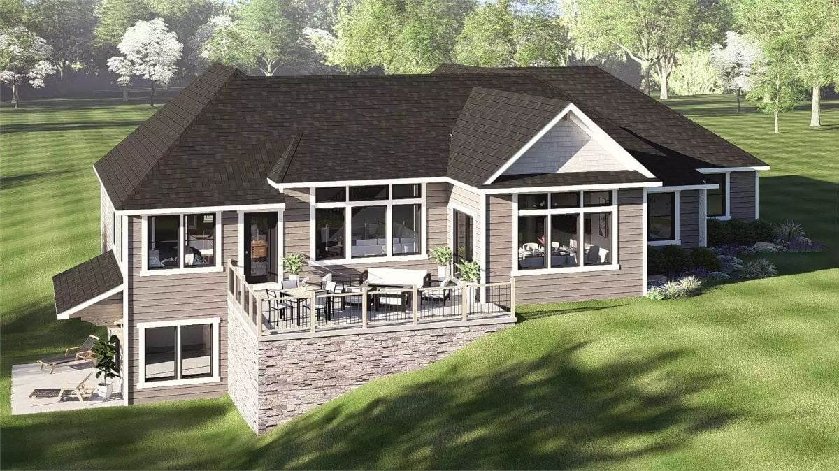 Raised Deck Built for Lingering, Stone Base Built to Last