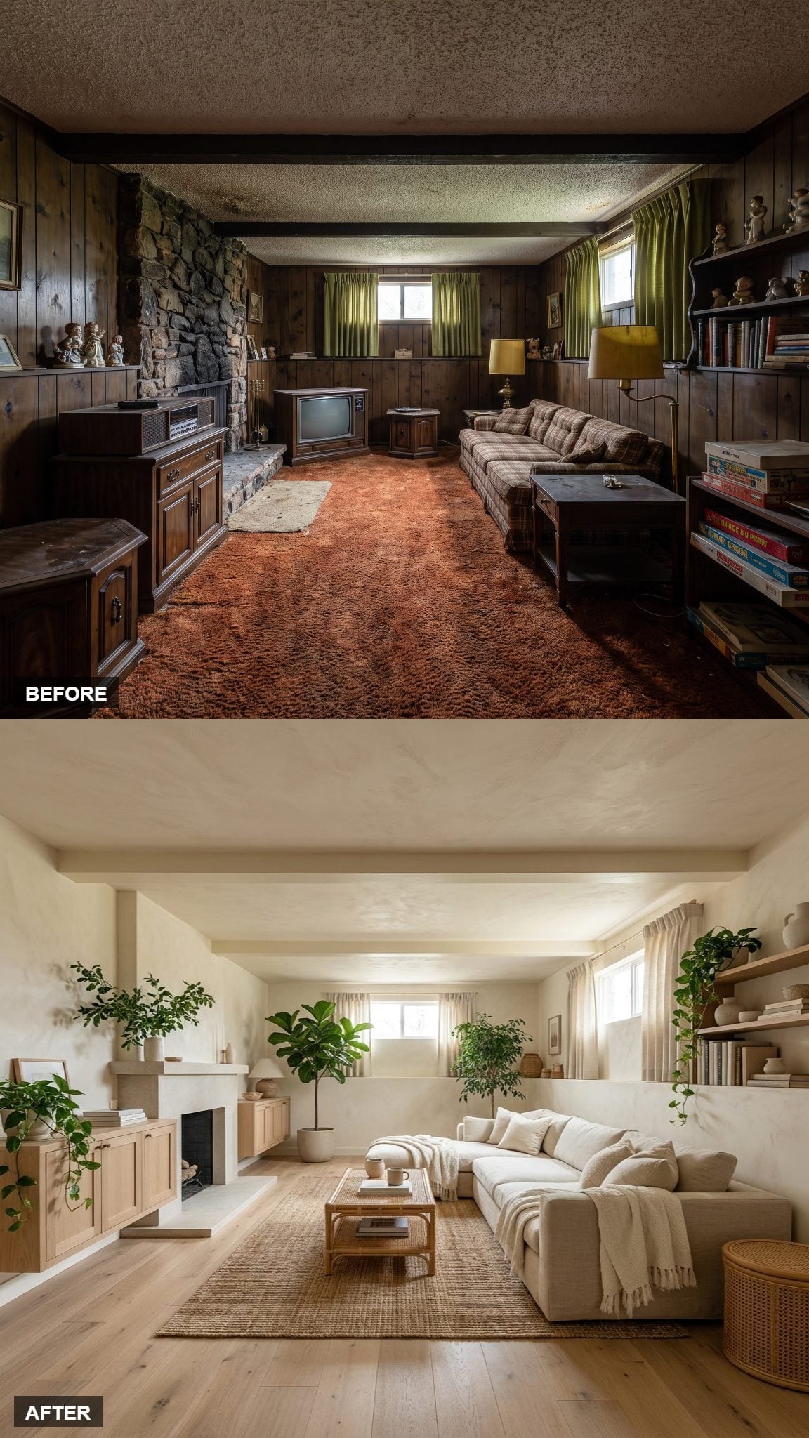 Biophilic Sanctuary with Creamy Plaster, White Oak, and Full-Grown Indoor Trees