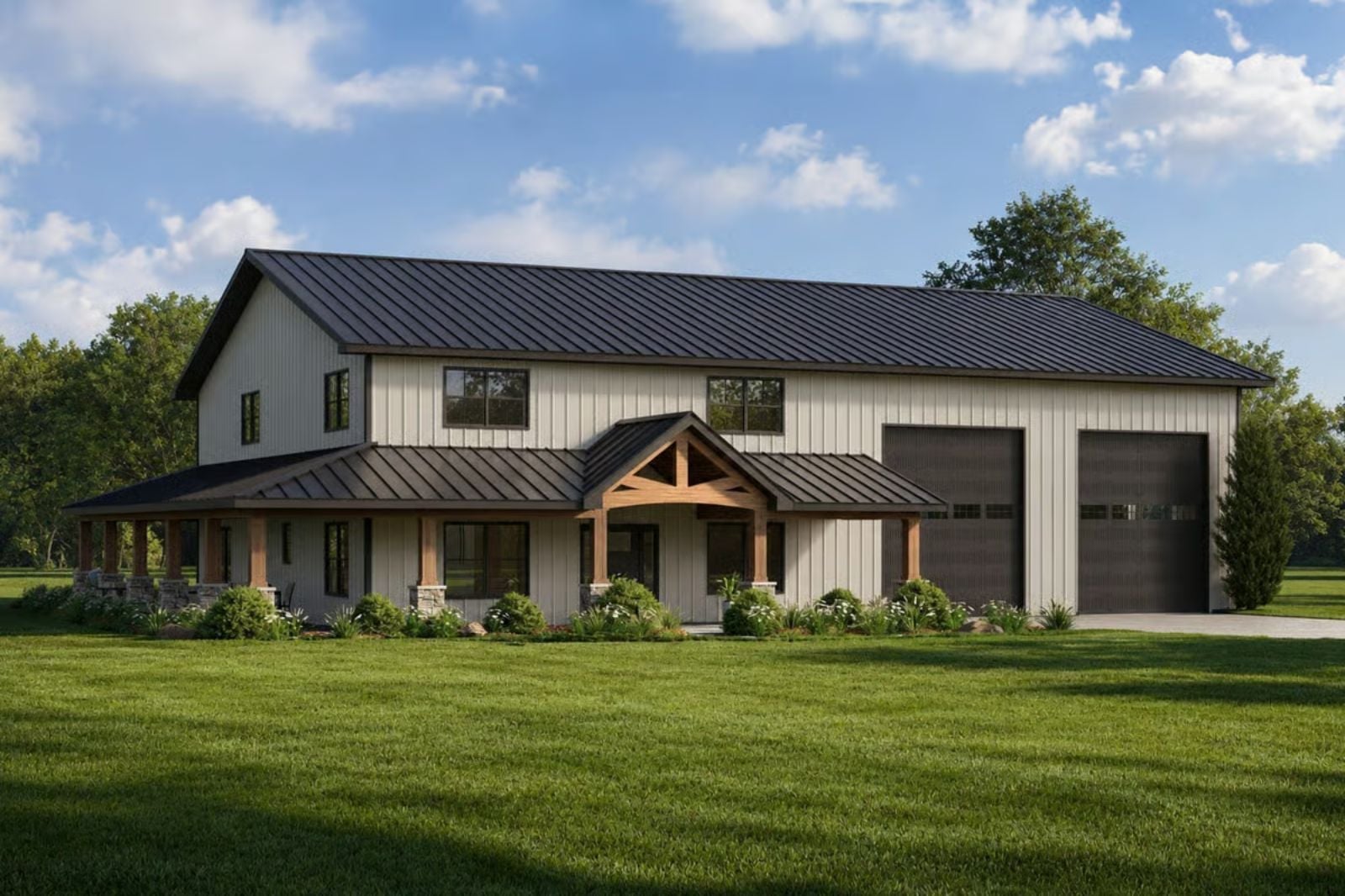 Blackbarn 4-Bedroom Modern Barndominium House Plan with Loft (2,607 Sq. Ft. Floor Plan)