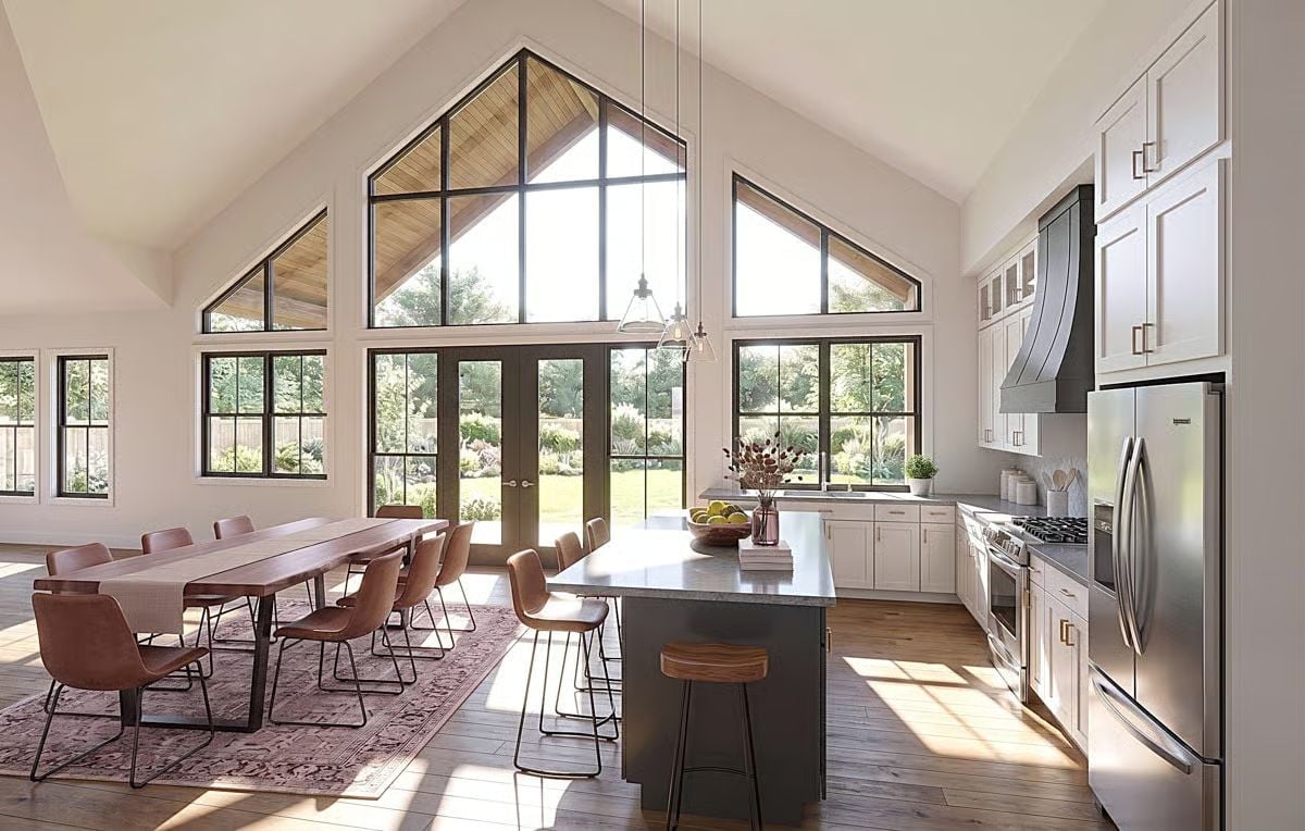 Cathedral Glass and a Kitchen That Pulls Its Weight Without Shouting