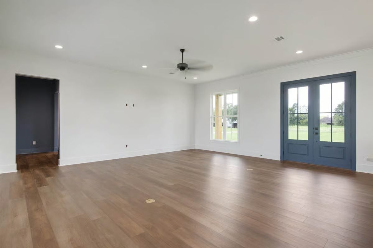 French Doors Painted Navy Turn a Plain White Room Into Something Worth Remembering