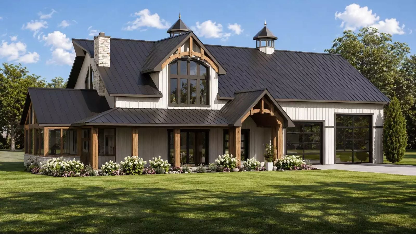 Boscomb 3-Bedroom Barndominium with Screened Porch Designed for Families Who Refuse to Live in a Cookie-Cutter Subdivision (Floor Plan)