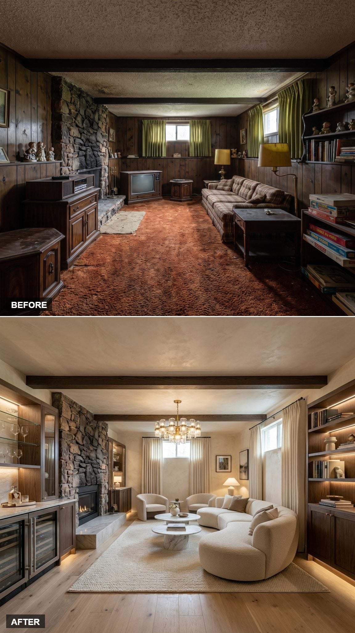 Boutique Hotel Lounge with Venetian Plaster Walls and a Curved Sectional