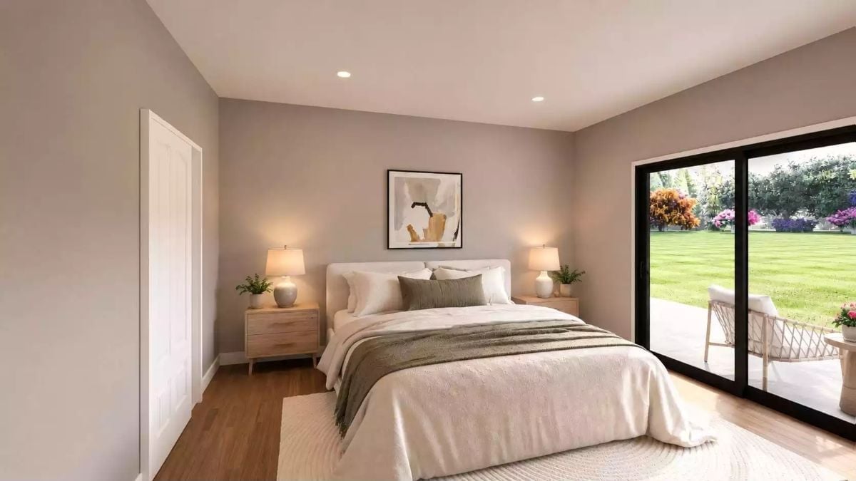 Sliding Glass Access to the Backyard Changes How a Bedroom Actually Gets Used
