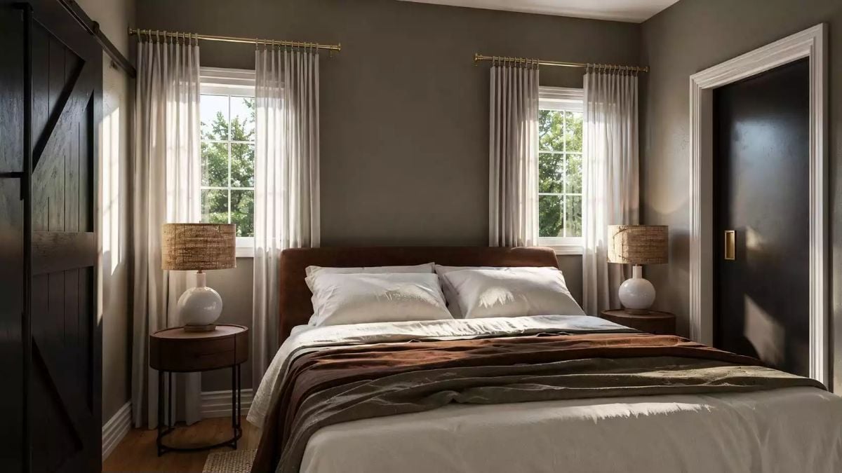 Barn Door, Leather Headboard, and Zero Apologies for the Moody Color Palette