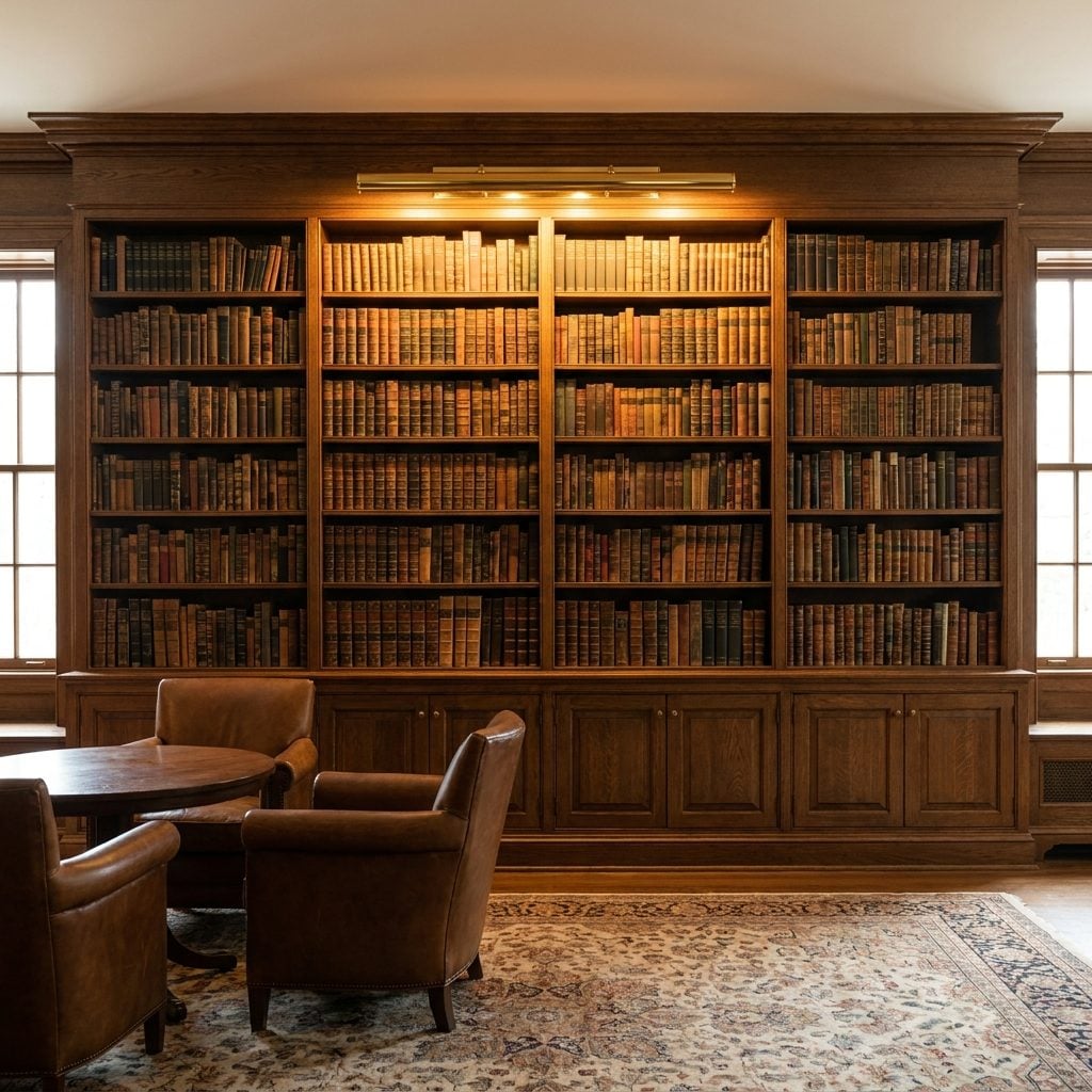 Built-In Bookshelves Covering Entire Walls