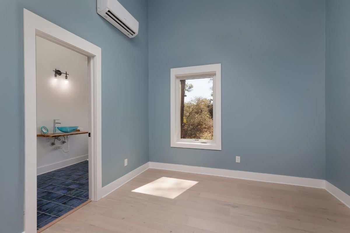 Matte Blue Walls and a Mini-Split That Skip the Contractor-Default Look