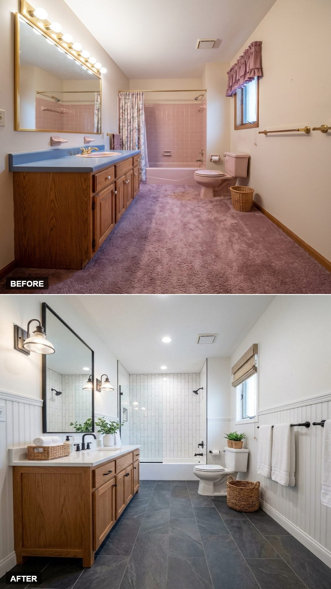 Oak Cabinets, Slate Tile Floors, and Beadboard That Resets the Whole Room