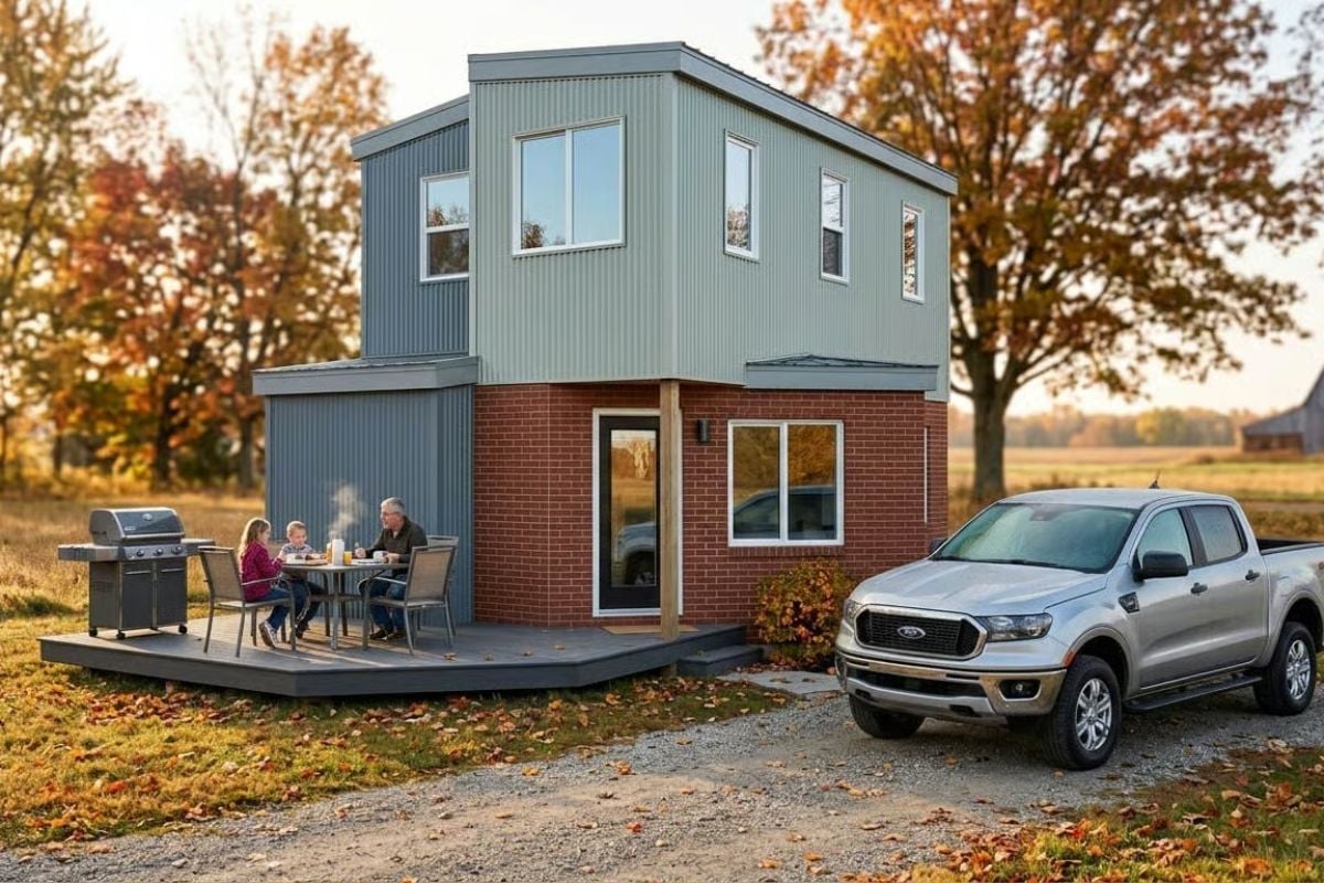 Brick Base, Metal Top, and a Deck Where Autumn Actually Shows Up