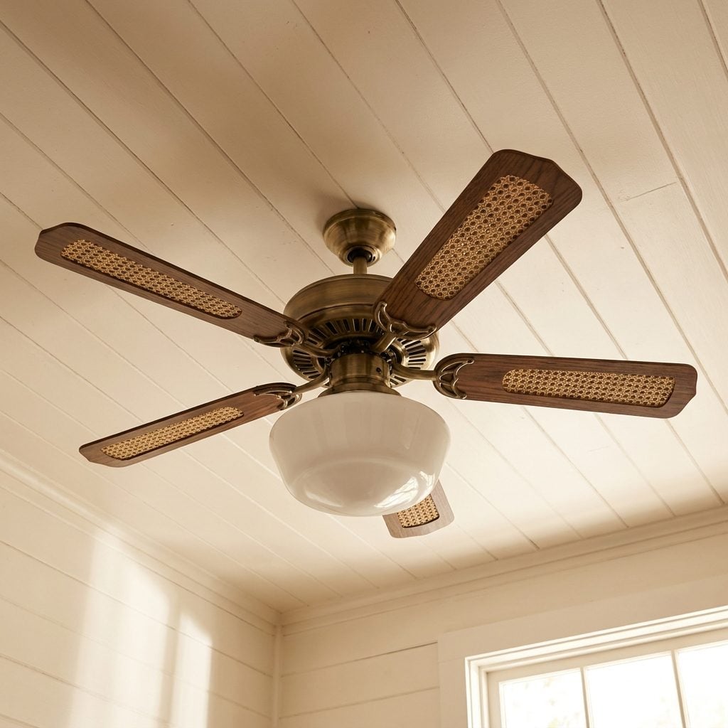 Ceiling Fans With Cane or Wicker-Blade Inserts