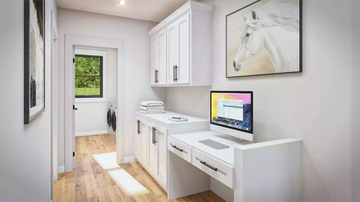 Built-In Desk, Upper Cabinets, and a Spot Where Errands Actually Get Done