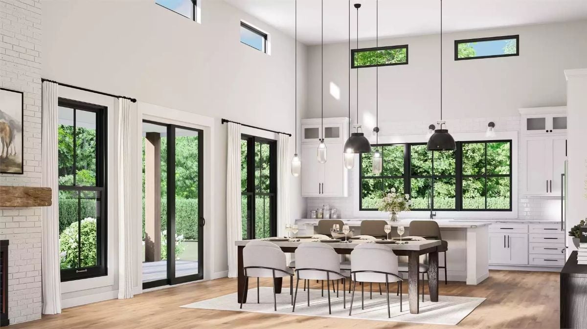 Clerestory Windows, Pendant Clusters, and a Kitchen That Opens to Everything