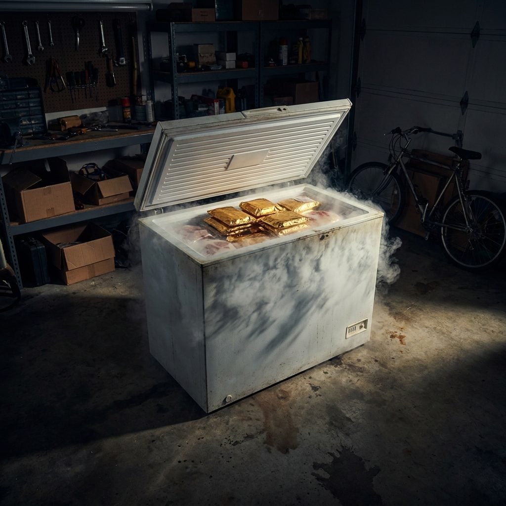 The Chest Freezer in the Garage, Stacked Like a Bank Vault