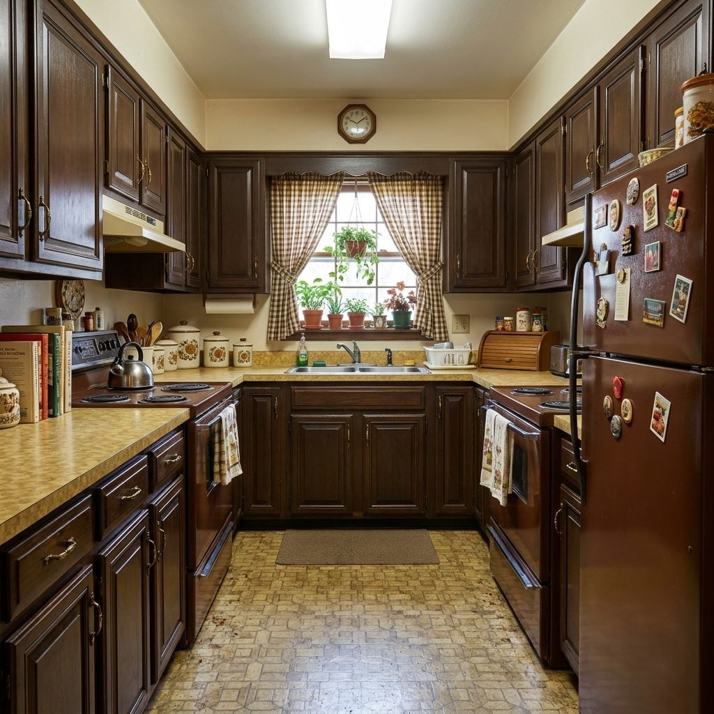 Chocolate-Brown Cabinetry and Appliances That Meant It
