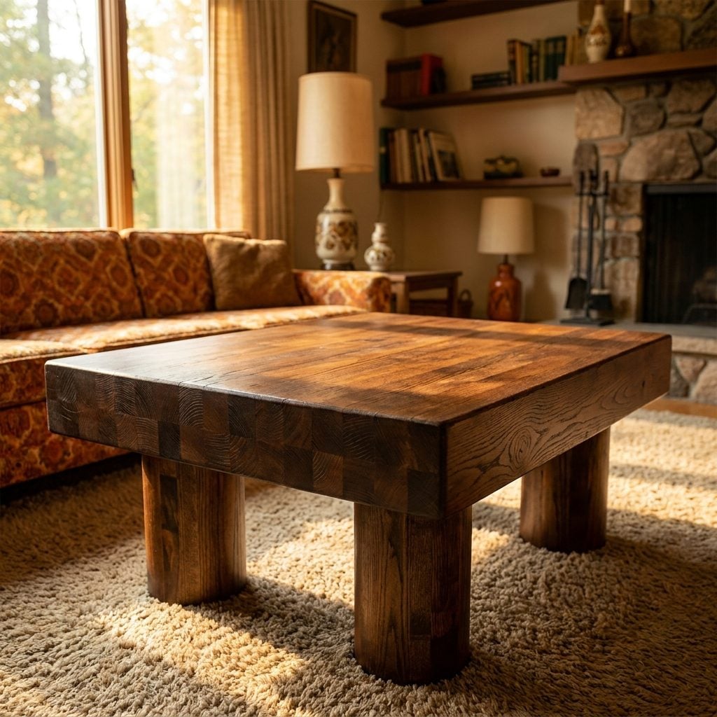 Chunky Carved-Wood Coffee Tables