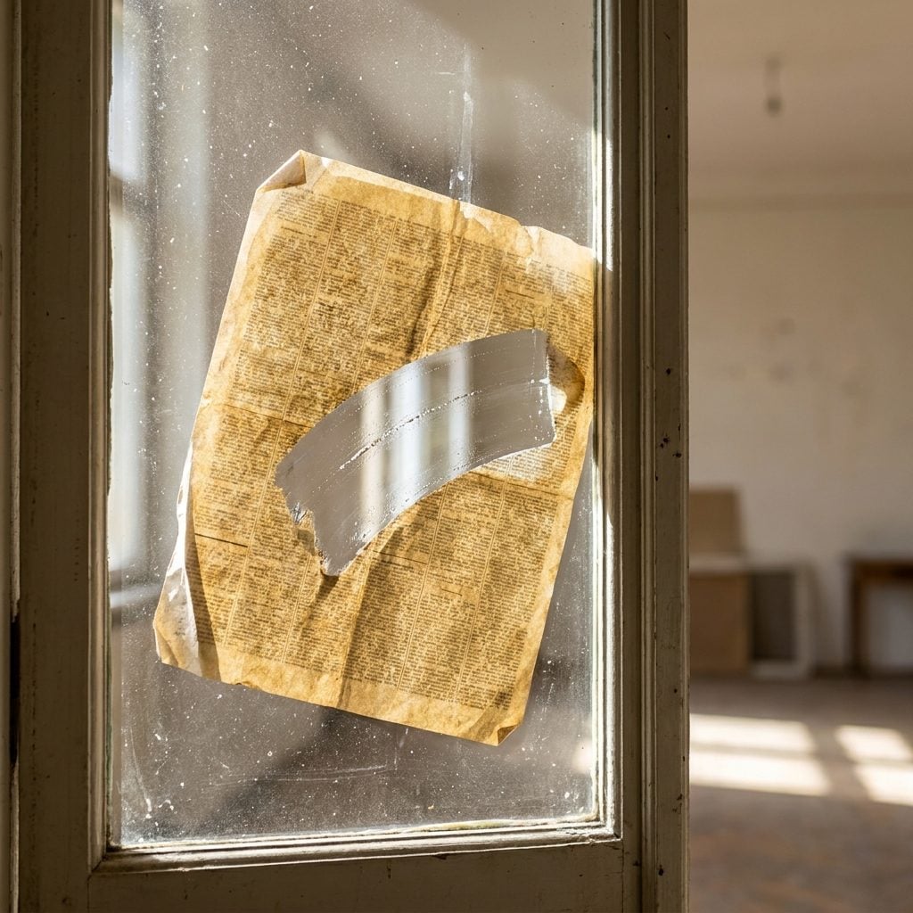 Cleaning Windows With Newspaper