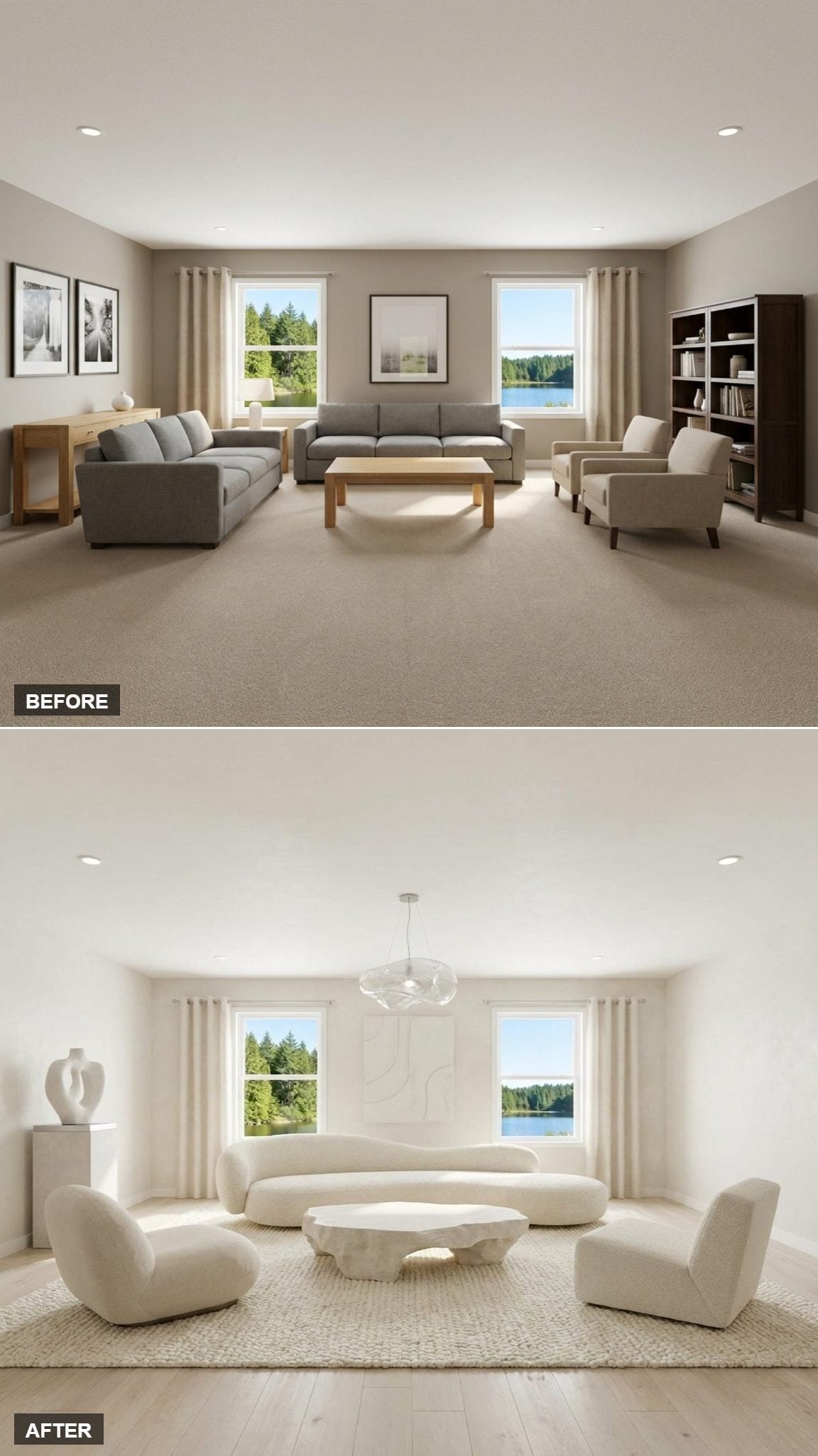 Cloud Sofa and Limewash Walls: The All-White Sculptural Gallery Lounge