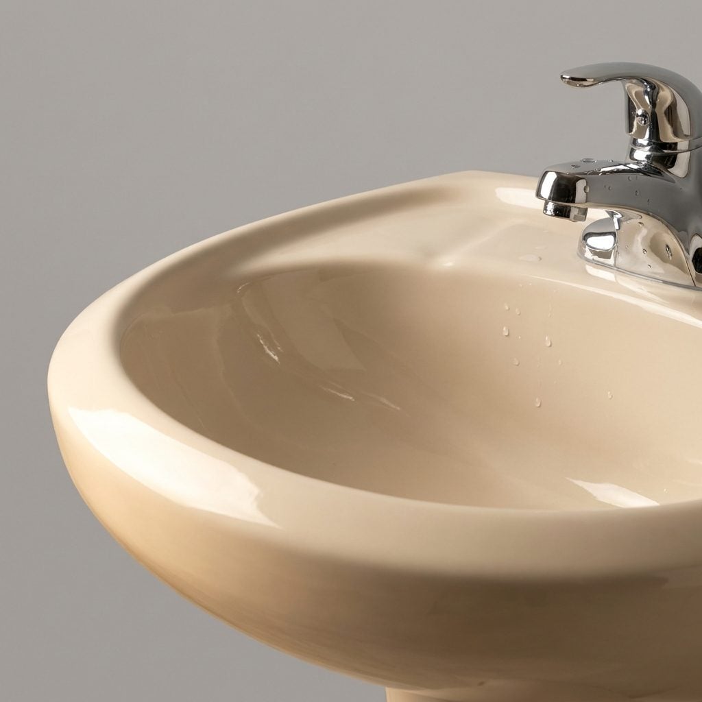 Colored Sinks in Almond, Peach, and Dusty Blue