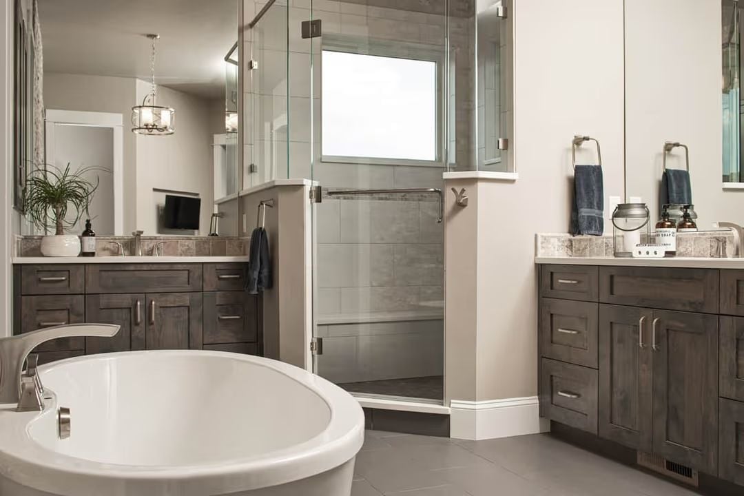 Freestanding Tub Positioned So You Can Watch Someone Shower Awkwardly