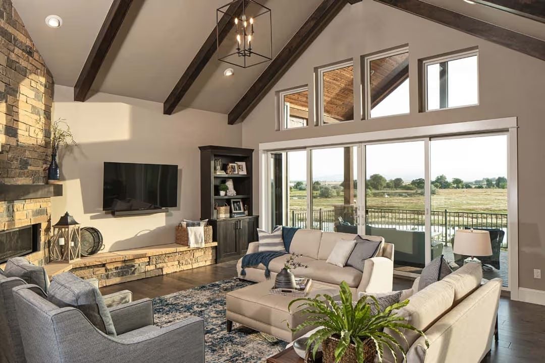 Vaulted Beams and a View That Do Most of the Work