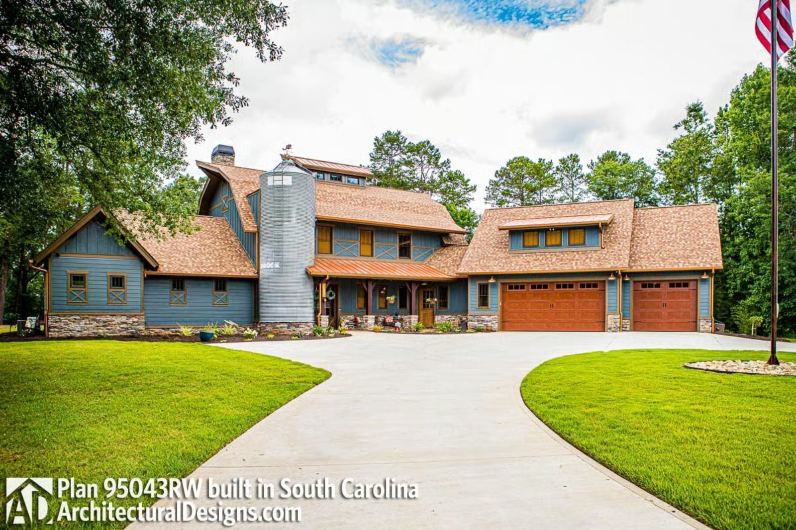 Coppermere 5-Bedroom Contemporary Barn House Plan with Balcony Loft (3,859 Sq. Ft. Floor Plan)