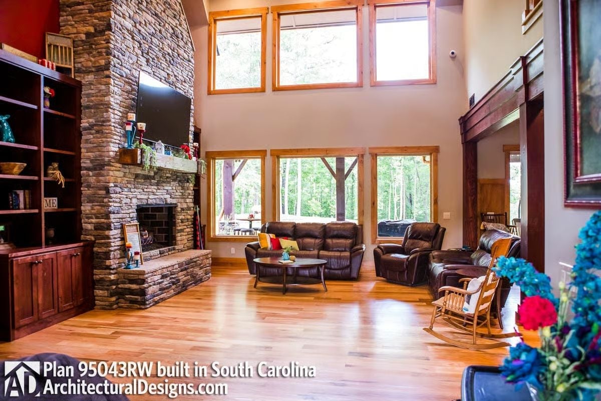 Soaring Stone Fireplace Anchors a Great Room Built for Real Living