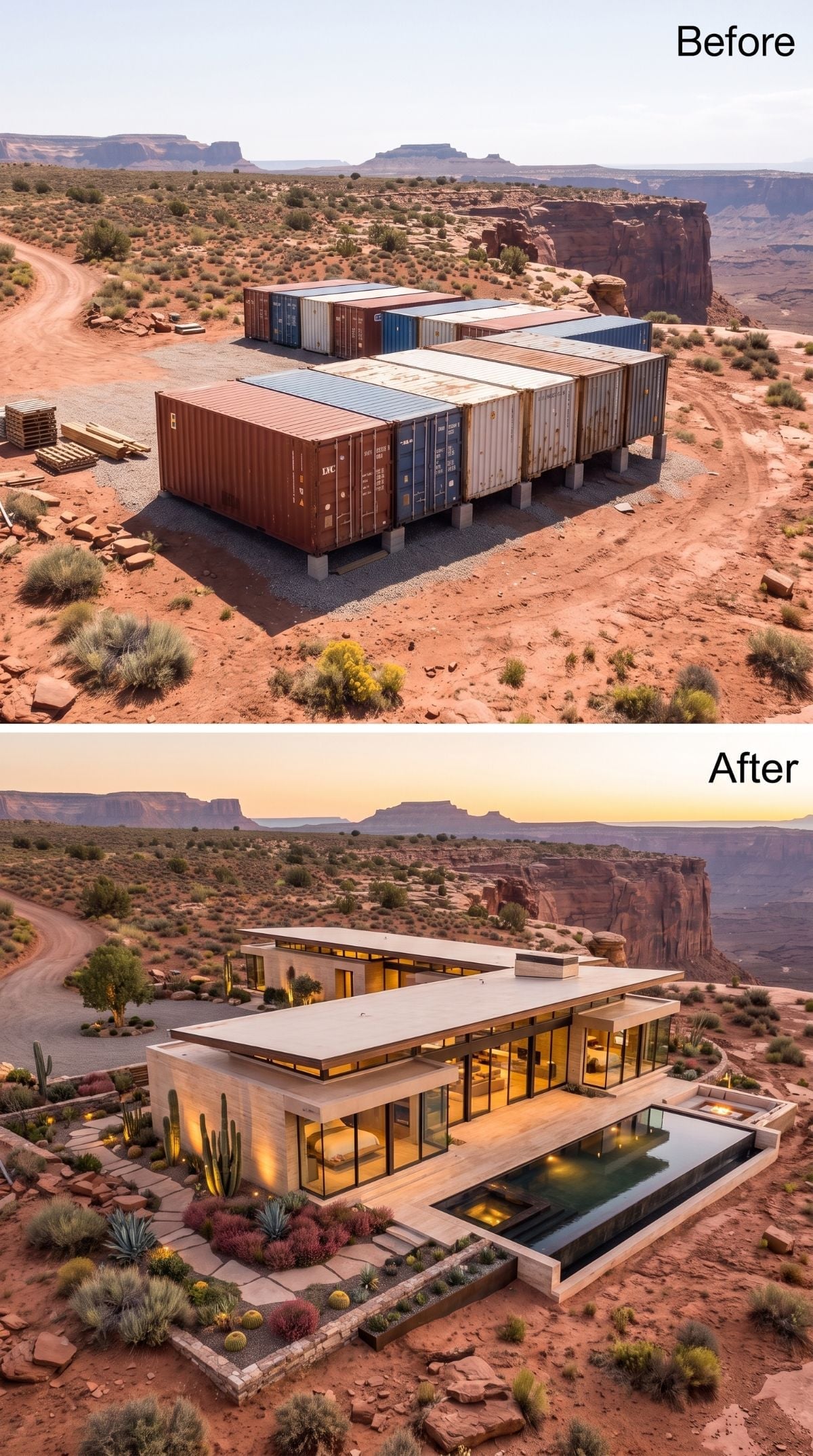 Flat Roof, Glass Walls, and a Lap Pool Cut From Canyon-Edge Desert