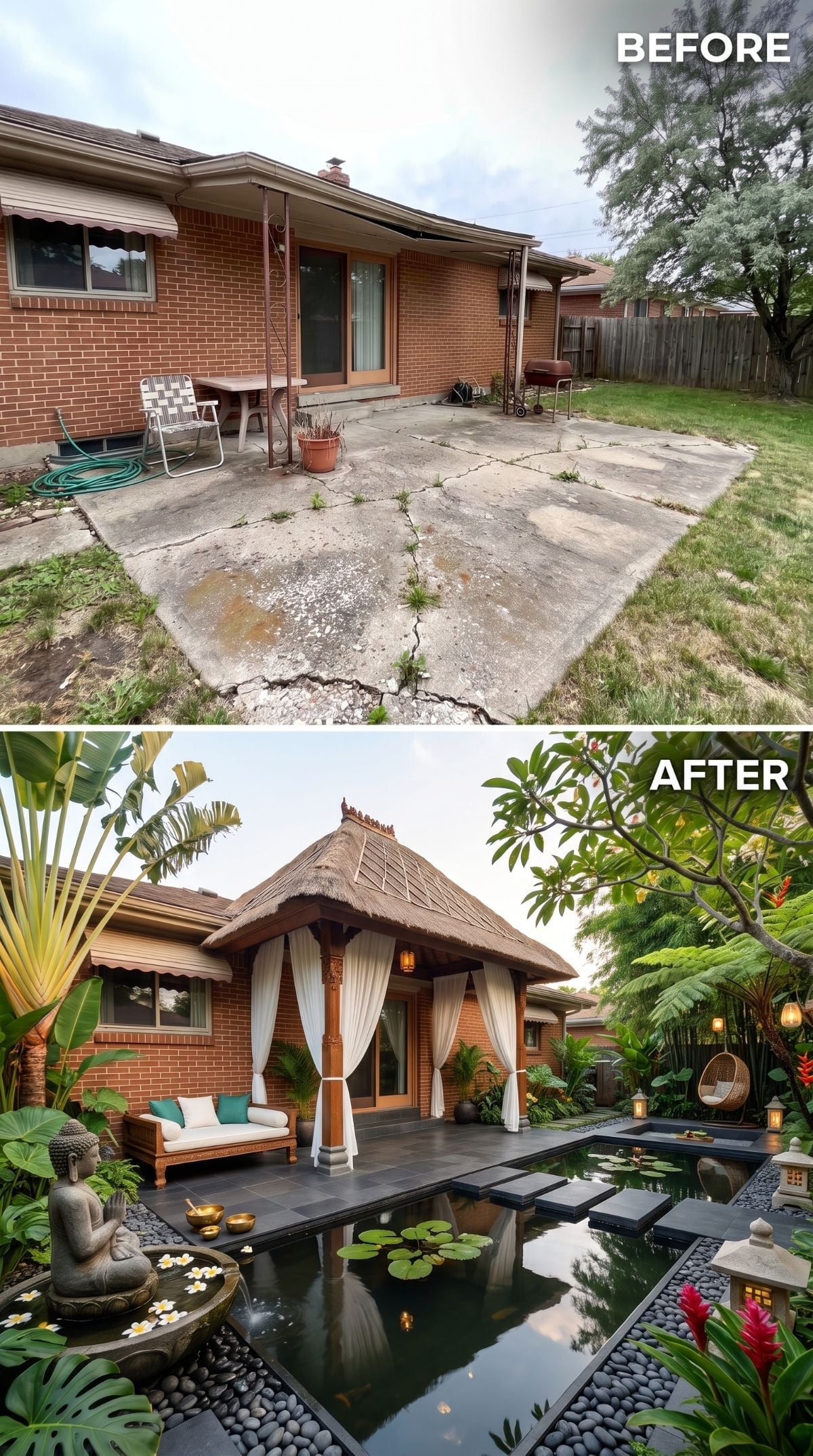 Balinese Sanctuary Style Turned a Cracked Suburban Slab Into Something Genuinely Serene
