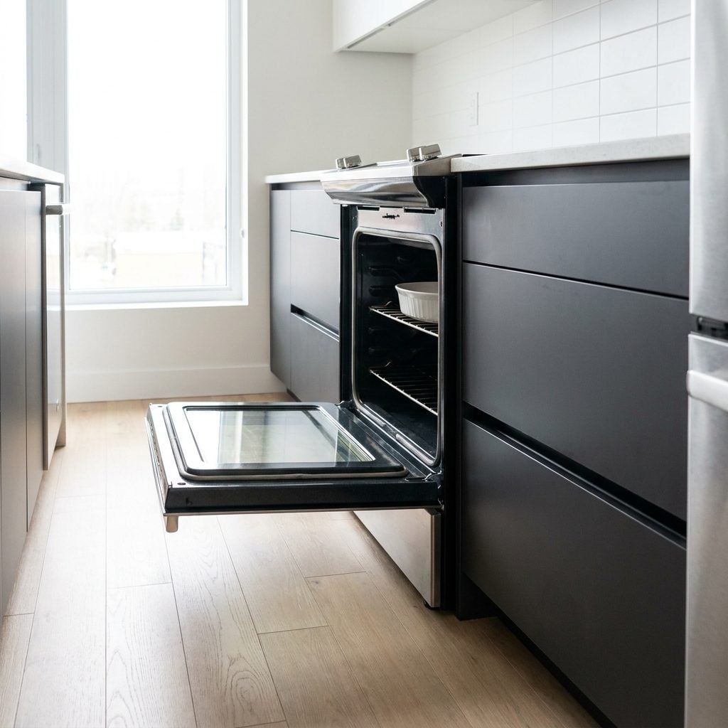 Creating Tight Aisles That Make Counters Unusable When Appliances Are Open