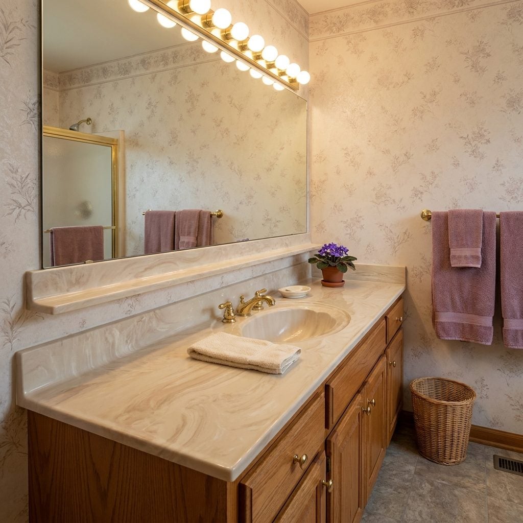 Cultured-Marble Vanity Tops With the Integrated Sink