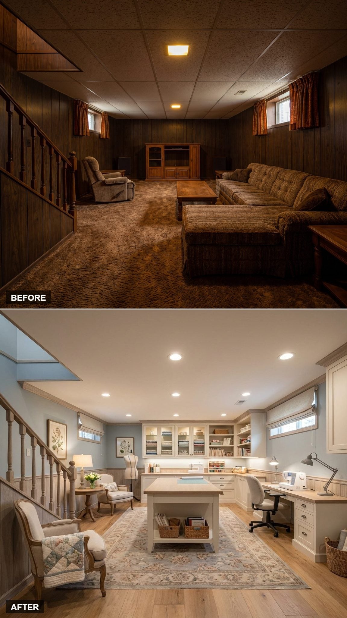 Sewing Room, Sitting Nook, and Custom Cabinetry That Finally Earn the Square Footage
