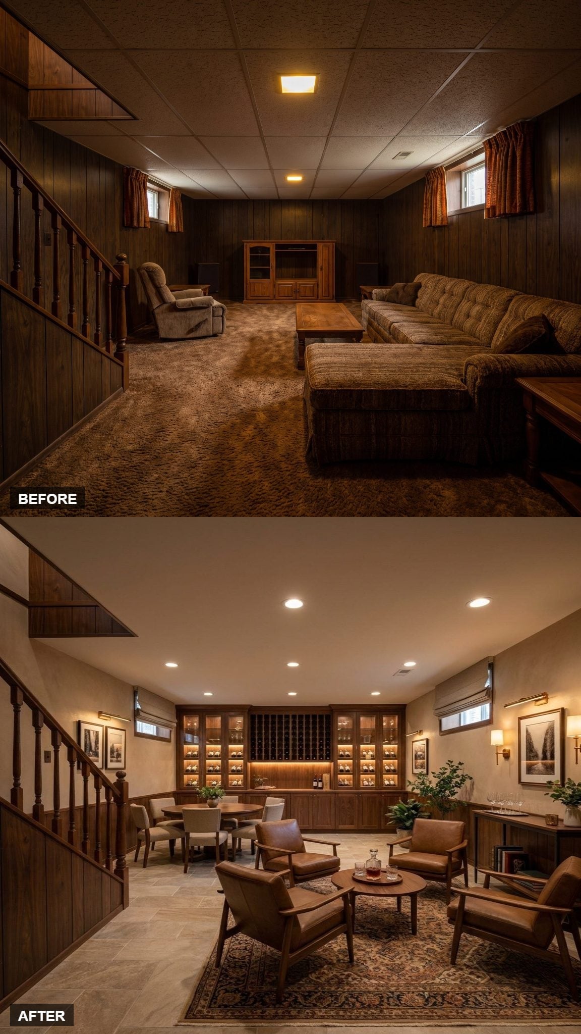 Wine Wall, Recessed Cans, and Mid-Century Chairs That Closed Out the Renovation Right