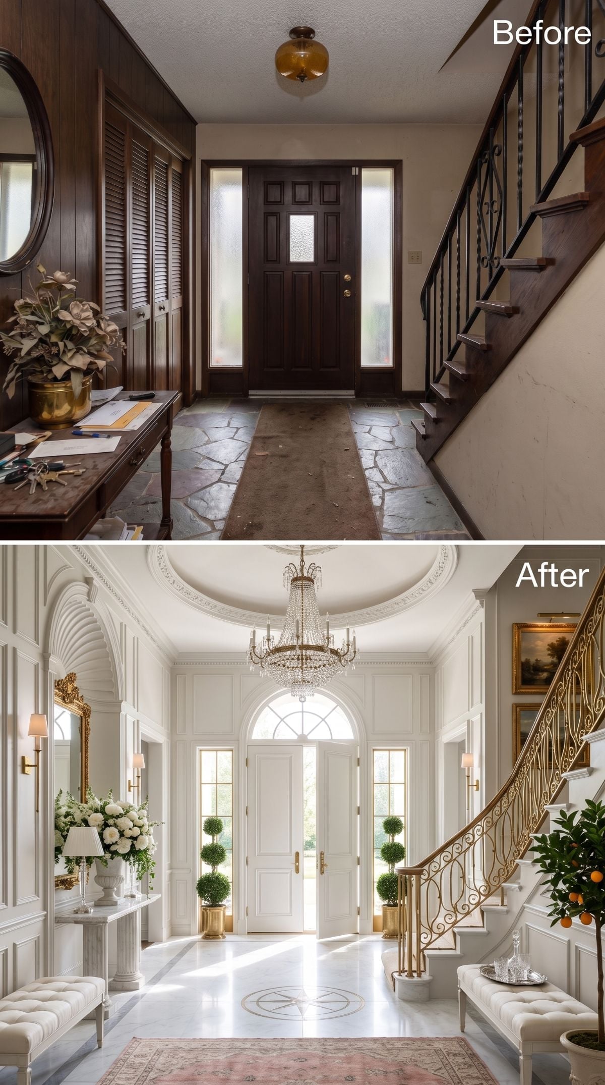 Crystal Chandelier, Gold Railings, and a Foyer That Rewrote Its Own Rules
