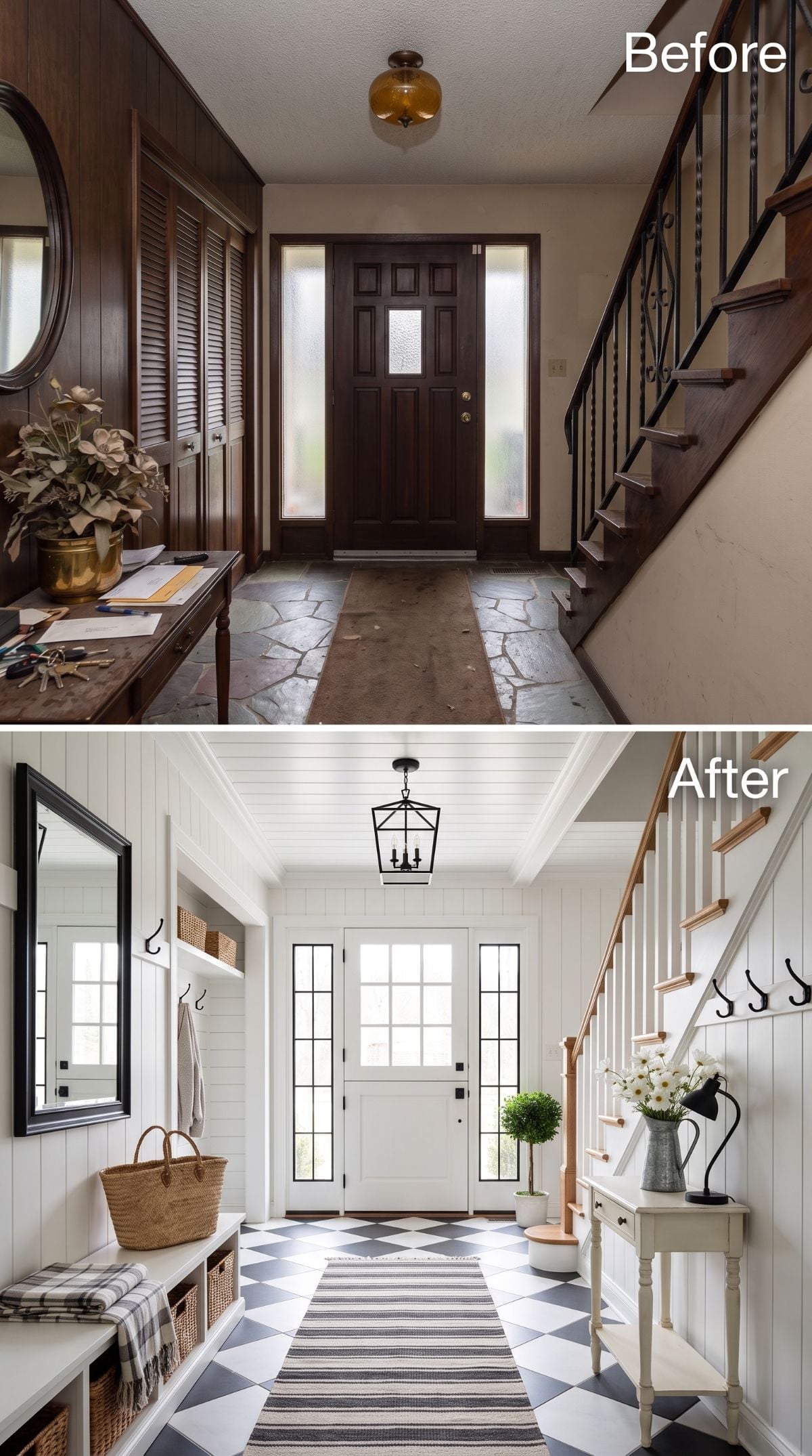 Shiplap, Diamond Floors, and a Foyer That Finally Remembered It's the First Room Anyone Sees
